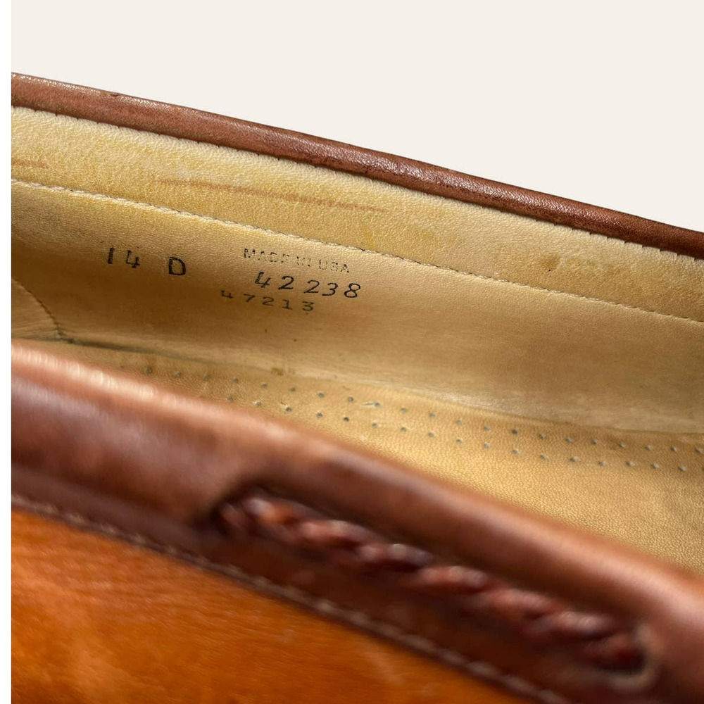 Allen Edmonds Tan Brown Leather Kiltie Tassel Loafers - Picture 5 of 9